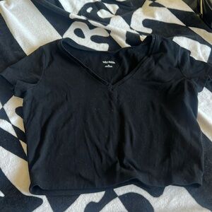 Basic Black V Neck T-Shirt